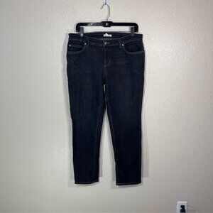 Eileen Fisher Jeans Womens 8 (33 x 28) Black Denim Organic Cotton Straight Leg